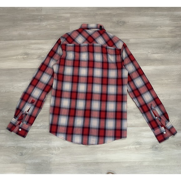 Ambiguous Shirt Mens Medium Multicolor‎ Plaid Button Up Long Sleeve Skateboard - Picture 2 of 12